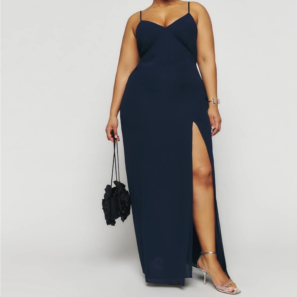 Reformation Pyper Dress in Navy